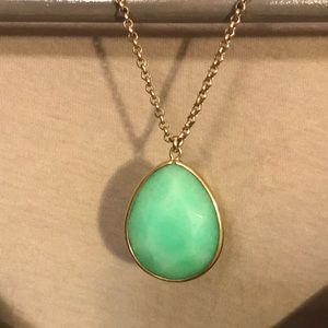 Fossil Teal-Colored Gem Necklace